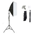 ICON Video And Photo Studio Lights Softbox Studio Lighting Kit with  50x70 cm Photo Studio Softbox 5500 K Daylight Folding Bulb 7 Feet Tripod. 