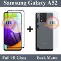 Samsung A52 2 in 1 Combo 9D Tempered Glass And Back Matte Protector Skin. 