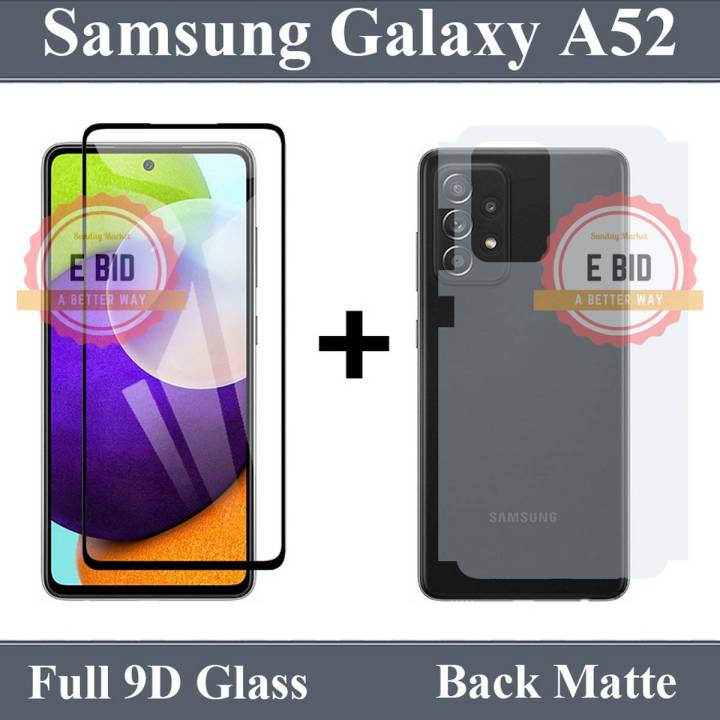 Samsung A52 2 in 1 Combo 9D Tempered Glass And Back Matte Protector Skin