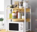 Modern Metal Frame Kitchen Baker's Rack, Utility Storage, 3-Tier Shelf Standing Rack, Microwave Oven Kitchen U-style Storage Holder Stand. 