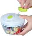 Manual Garlic Chopper Grinder with Peeler Hand Pull Food Slicer 3 Blades Cutting Mix for Fruit, Vegetable, Onion,Tomato. 