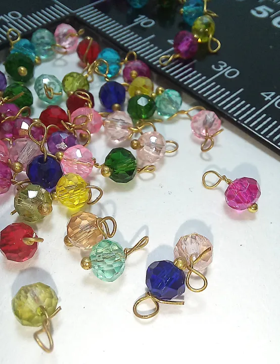 Pack%20of%20100Pcs,%20Glass%20Loreal%20Faceted%20Beads%20(Mogra%20beads)%20/Earring%20Hanging%20Findings,%20about%205mm,%20DIY%20Art%20&%20Craft.%20-%20Image%203