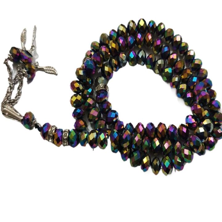 Handmade%20100%20Beads%20Crystal%20Glass%20multi%20color%20Tasbeeh%20-%20Image%203