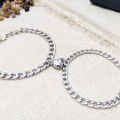 Broken Heart Love Magnetic Bracelet for Men and Women & Girl, Bracelet for fashion lover attracting silver couple bracelets. 