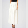 STYLE UP White Chiffon Ankle Length Pleated Maxi Skirt for Women and Girls, Elastic Waist, Casual and Elegant. 