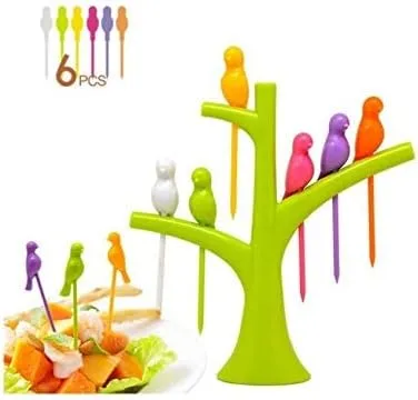Plastic%20Fruit%20Fork%20Set%20with%20Stand,%206-Pieces,%20Multicolour%20-%20Image%204