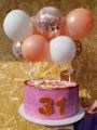 Happy birthday Decoration Cake Decor Assorted Confetti Balloons Cake Topper for happy birthday engagement congratulation bride to be wedding anniversary nikkha Birthday accessories happy birthday balloon. 