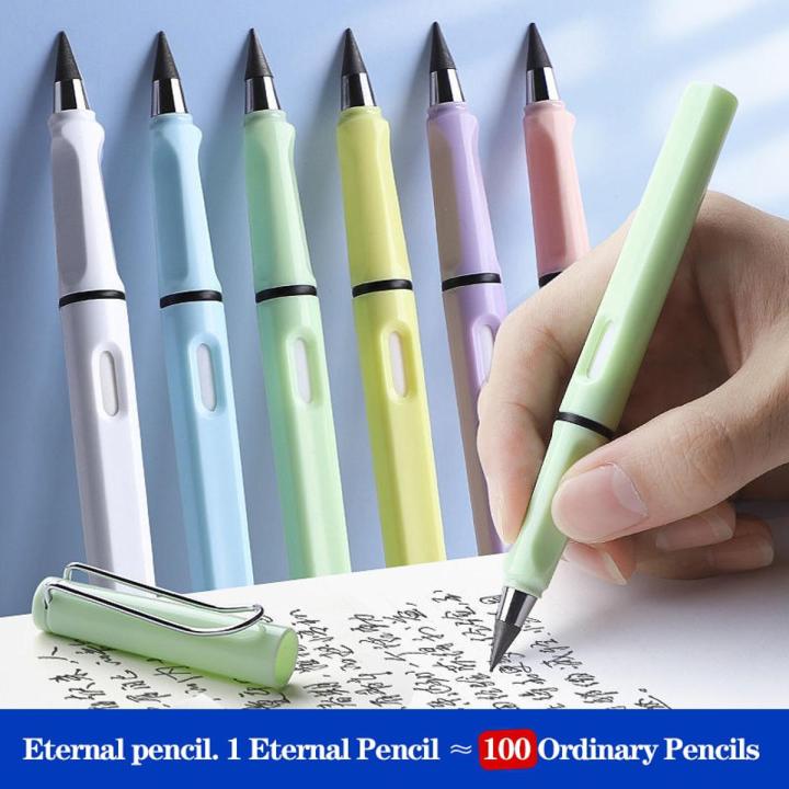 8 Pcs/Set Eternal Pencil Unlimited Writing No Ink Pen Pencils for Writing Art Sketch Stationery kawaii pen school supplies