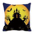 Happy Halloween Watercolor Castle Devil Crypto Peach Skin Home Decor Sofa Cushion Cover Throw Pillow ZT374. 