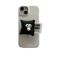 ins Wind Emoji Pillow Mobile Phone Holder for Apple 14promax Phone case iphone13 Leather Pattern 12/15. 