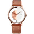 TOMI T080 Half Transparent Women Watch Leather Strap Casual Girls Wrist Watch Fashion Girls Watch. 