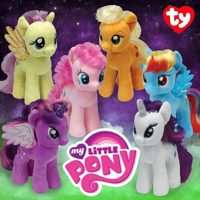Ty Little Ty Beanie Babies - My Little Pony Characters 13cm/18cm/30cm Soft Cuddly ...