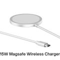 W30 Magnetic Wireless Charger, 15W Max Fast Charging Pad Compatible with MagSafe Charger for iPhone 14/14 Pro/14 Plus/14 Pro Max, iPhone 13/13 Pro/13 Pro Max/13 Mini/12/11/X/8, AirPods Pro 2, White. 