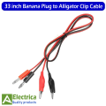 33 Inch Banana Plug to Crocodile Clip Test Lead Cable for Multimeter DC Power Supply DIY Tool by Electrica. 