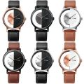 TOMI T080 Half Transparent Women Watch Leather Strap Casual Girls Wrist Watch Fashion Girls Watch. 
