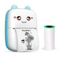 portable mini printer pocket thermal printer no ink printer Mini Cute Cat Thermal Printer for Study C6 Mini Thermal Printer  Inkless Bluetooth Pocket Printer for Prints Picture List Memo Receipt Tags Barcode Labels Compatible with iOS. 