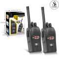 New Generation 190 Meter Rechargeable Walkie-Talkie Noise Reduction Radio Play Pair Toy Set For Kids - Each Size Approx. 11 Inches - Black. 