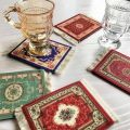 Mini Persian Woven Rug Mat Tassels Cup Coaster Mousepad Retro Carpet Coffee Dining Pad Living Room Home Office Table Decor. 