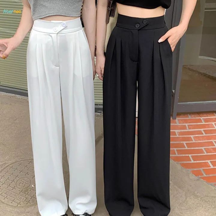 Womens%20Wide%20Leg%20Pants%20Straight%20Leg%20High%20Waisted%20Office%20Loose%20Long%20Pants%20XL%20White%20-%20Image%204