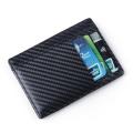 1* Fashion Coin Pocket Carbon Fiber Pu Leather Money Clip Anti-Chief Rfid Blocking Wallet. 