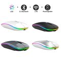 2.4GHz Wireless Mouse RGB Bluetooth 1600DPI Computer Mouse Silent Rechargeable Ergonomic Mouse With LED Backlit USB Optical Mice For PC Laptop. 