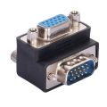 Lron Screw VGA 15Pin Male To Female 90 Degree Bend Adapter TV Computer Monitor VGA Interface Special Angle DB15P Adapter. 