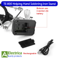 TE-800 2.5X 7.5X 10X Helping Hand Clip Clamp LED Magnifying Glass Soldering Iron Stand Magnifier Welding Rework Repair Holder Tools by Electrica. 