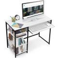 Computer Table with 3 Tier Bottom Storage & Keyboard Tray -Modern Tabletop Office Desk. 
