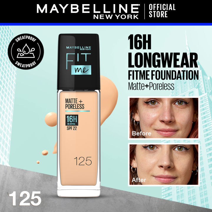 Maybelline New York - NY Fit Me Matte + Poreless Liquid Foundation SPF 22 125 Nude Beige 30ml For Normal to Oily Skin