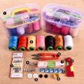 Large Sewing Box Set Household Portable 10 Piece Set Mini Tool Sewing Thread Multi-function Sewing Kit NOTE random color will be delivered. 