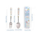 2/3PCs kawaii Sanrio My Melody Cinnamoroll Kuromi cutlery set cartoon chopsticks spoon Fork set portable tableware storage box. 