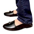 Men's Traditional Khussa Pumpy Shoes  - Black Color. 