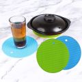 Silicone Trivet Mat – Non-Slip Pot Holder | Round Heat Resistant Silicone Mat for Kitchen Dishes | Multi-Function Hot Pad. 