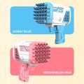 Bubble Machine Automatic Electric Gatling Bubble Guns Bubble Maker 32 Hole Bubble Gun With 1 Liquid Bottle Outdoor Fun Kids Toys for Boys and Girls /  Pack Of 5 Pcs Bubble Liquid 10ML (NOT INCLUDED). 