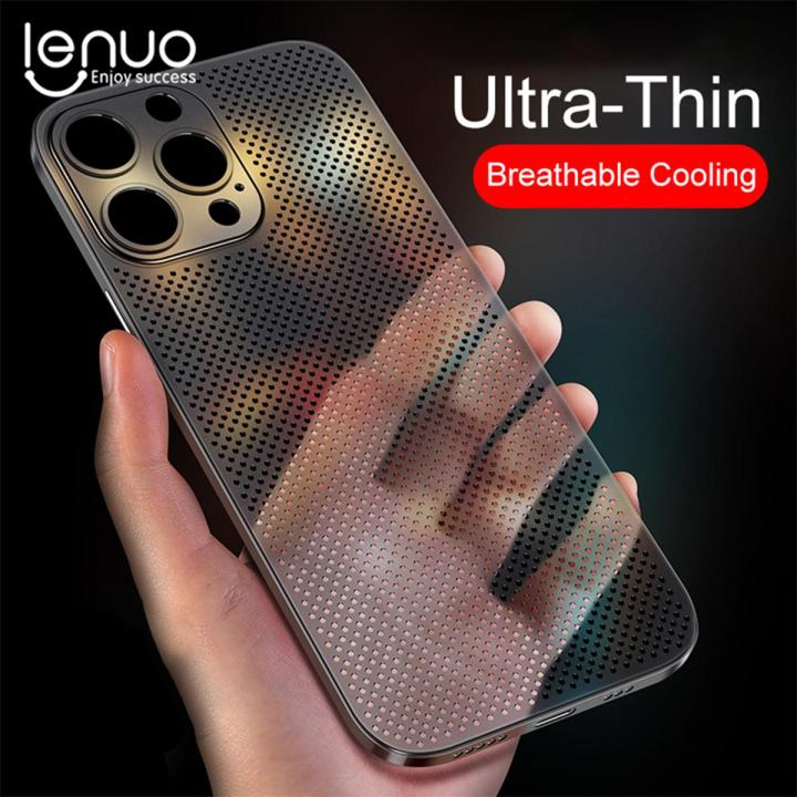 Lenuo Heat Dissipation Breathable Cooling Case For iPhone 11 Back Cover PP Plain Color Coque Capinha