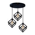 3 in 1 Base Square Cube Hanging Lamp, Ceiling Lamp, Pendant Lamp, For Home, Office, TV Lounge, Bed Room, Led Light, Led Bulb, Filament Bulb. 