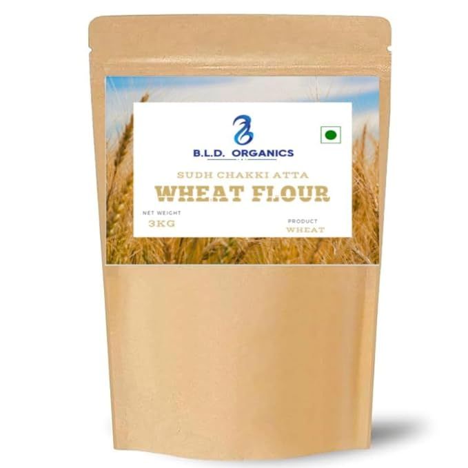 Emmer Wheat Flour, Khapli Wheat (1kg), High Dietary Fiber Low Glycemic Wheat Flour, Stoneground Emmer Wheat/Khapli Atta