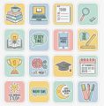 Study Stickers Designs pack of 16 stickers Study gram Planner Stickers Study Motivation 2 inch x 2 inch each size Student Sticker  Academic Planner & Journal Decals Laptop & Mobile Back Cover Cute Study Icon Stickers Back to School Time Essentials Sticker. 