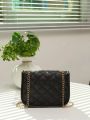 Shein- Minimalist Twist Lock Quilted Chain Crossbody Bag. 