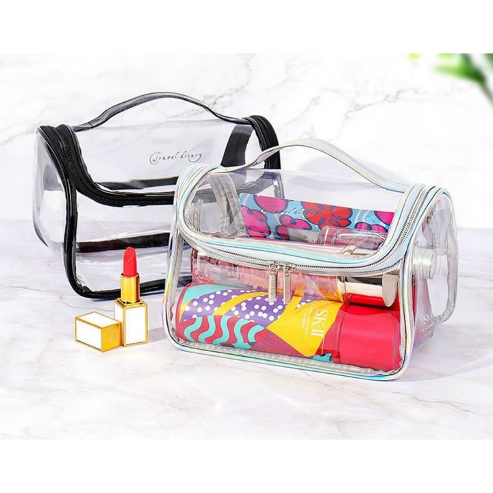 New Waterproof Transparent PVC Bathroom Cosmetic Bag Women Travel Zipper Makeup Cosmetic Organizer