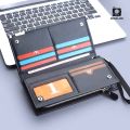 PU Leather Balebaily Long Wallet – Card Slots, Zippered Phone Compartment, ID Window, and Dual Ticket Pockets. 