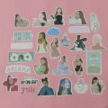 50/25pcs ARIANA GRANDE sticker pack aesthetic all albums mixed rings ideal for skateboards laptop vinyl tracks phone case etc. 