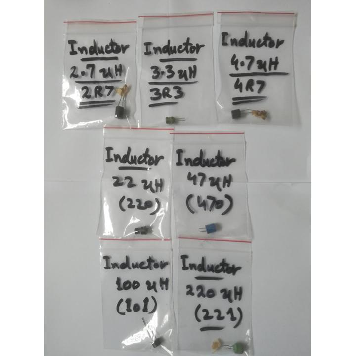 Inductor Coil 7 Pcs - Inductors - 1 pc each of 2.7uH 22uH 220uH 3.3uh 100uH 4.7uH 47uH Coils