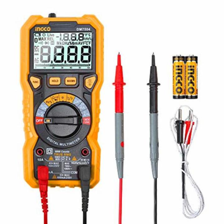 Ingco Multimeter True Rms INGCO Autorange Multimeter 6000 counts true RMS LCD with dual color ...