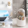 360° Rotating Makeup Brush Storage Box Portable Multifunction Dust-proof Desktop Organizer Lipstick Shadow Brush Cosmetic Holder, Rotating Makeup Organizer And Cosmetics Storage. 