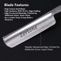 DM INTL Razor Blade Quality Handle Stainless Steel Barber Shaving Beard Straight Cut Throat Folding Safety Face Cleaner Personal Care Use In Saloons For Men And Boys Ustra 22 Cm Black. 