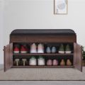 Premium Quality Entrance 2 Tiers Shoe Rack Shoe Cabinet Shoe Storage Bench with Folding Padded Seat. 