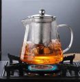 Techmanistan Glass Teapot with Heat Resistant Stainless Steel Infuser, Borosilicaate Glass Teapot, Glass Tea Kettle. 
