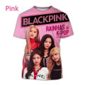 Pop Korean Girl Group Black Pink 3D Print T-shirt for Women Fashion Star Singer Poster Unisex Top Tee Harajuku Oversized T Shirt. 