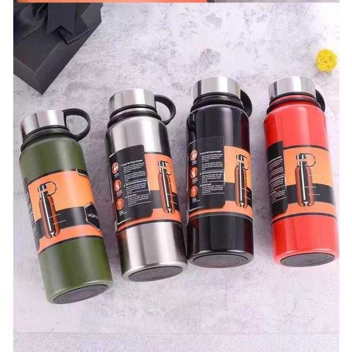1500ML Stainless Steel Water Bottle Insulated Thermos Vacuum Flask Large Capacity Outdoor Water Bottle with Leather Cover/Pouch
